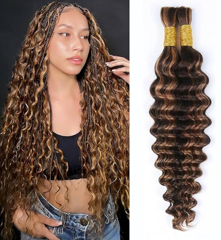 Unipearl Deep Curly Human Braiding Hair for Boho Braids 14 Inch