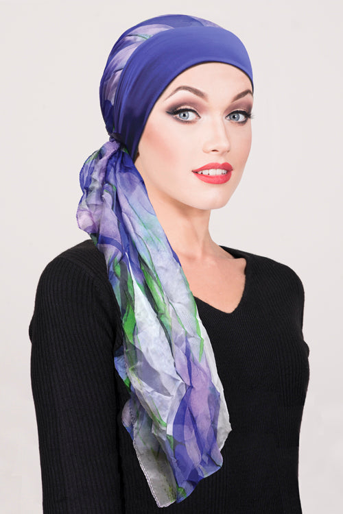 Amalfi Scarf in Blue Band - Headwear by Hairworld