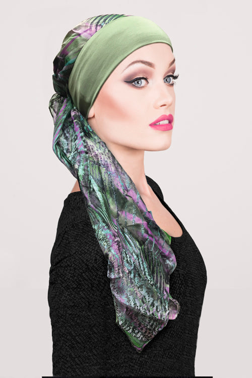 Amalfi Scarf in Olive Band - Headwear by Hairworld