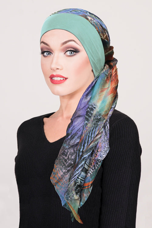 Amalfi Scarf in Teal Band One - Headwear by Hairworld