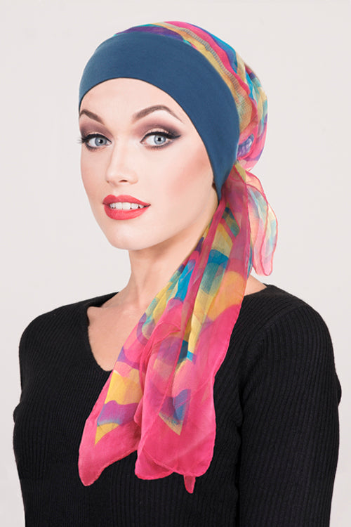 Elisa Scarf in Pink Multi - Headwear by Hairworld