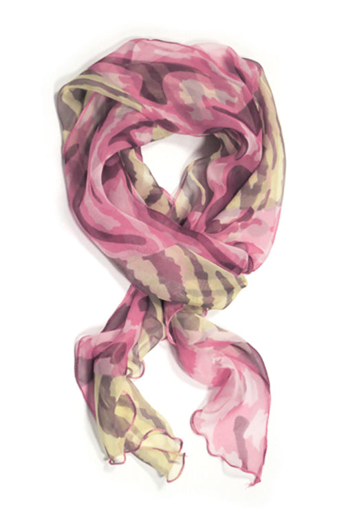 Maxi Scarf in Pink & Cream Pattern - Headwear by Hairworld