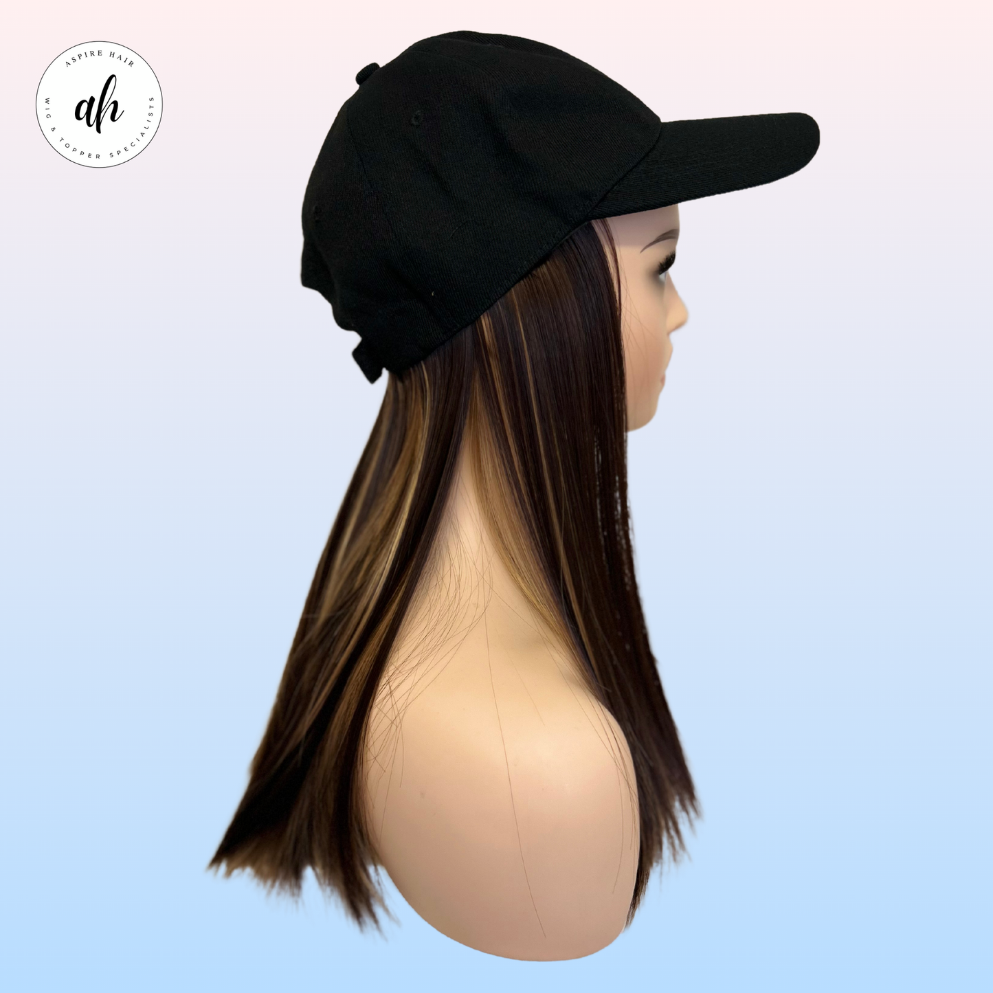 Baseball Cap With Hair - High Heat Synthetic Fiber (Available in 3 colours)